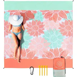 &Beach Blanket Waterproof Sandproof Extra Large Beach Mat 79" X 83"/120"x108"for 1-8 Adults Quick Drying Durable Picnic Mat for Beach Travel Camping Hiking