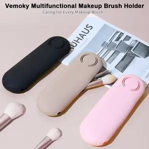 1 Piece Large Travel Makeup Brush Holder, Soft and Waterproof Small Makeup Brush Pouch, Silicone Cosmetic Bag, Portable Make Up Organizer for Women.