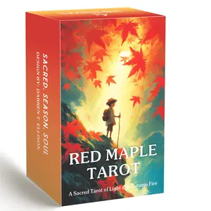 78 Tarot Cards Set, Tarot Card Decks, 13x8 Cm Red Maple Tarot , Includes Paper Instructions, Ideal for Beginners, A Sacred Tarot of Light and Autumn Fire Card Game
