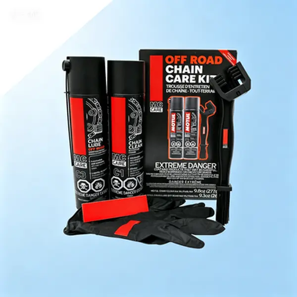 Complete Off Road Chain Maintenance System - Motul Motorcycle Cleaner C1 & Chain Lube C3 Kit, Complete MC Care System 109788, Reusable Chain Care Solution, No Disassembly Needed
