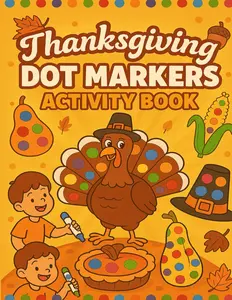 Thanksgiving Dot Markers Activity Book: Big Dot Art Activities for Kids | Cute Thanksgiving Coloring Pages with Turkeys, Pumpkins & Fall Fun for Toddlers and Preschoolers
