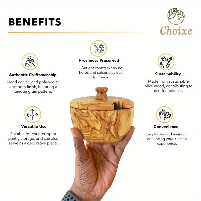 2024 Mediterranean Olive Wood Canister