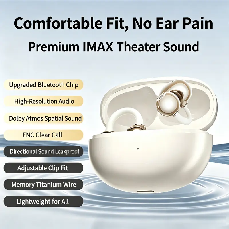 Finally Earbuds That Don't Hurt  Clip-On Open Ear | IMAX Sound | All Day Comfort | No Ear Canal Pressure Audio Bluetooth