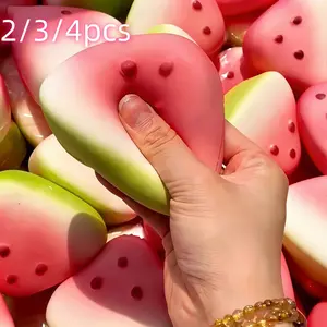 2/3/4pcs，Cute Watermelon Squishy Toys, Slow Rebound Stress Relief Finger Toy, Super Soft Squeeze Toy, Kids & Adults, Anxiety Relief Sensory Toy