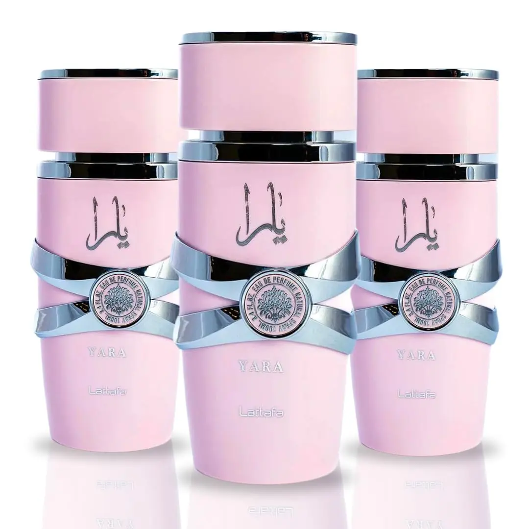 Yara Eau de Parfum Spray 100ml (3.4 oz) by Lattafa (Pack of 3) – Sweet Creamy Gourmand Perfume