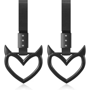 2 Pieces Heart Handle Keychains Car Accessory Heart Hand Strap Drift Charm for Car Interior Exterior Decoration