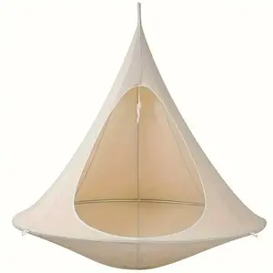Portable Butterfly-Shaped Swing Hammock - Cozy Outdoor Hanging Rope Chair with Wooden Frame & Metal Hardware, Ideal for Camping & Garden Leisure Hiking Essentials