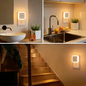 6Pack LED Plug into Wall Night Light Night Lights, Dusk to Dawn Sensor, Nightlight Auto-On/Off, Nightlights for Adults, Bedroom, Bathroom, Kitchen, Hallway, Warm Night Light, Modern Home Lighting