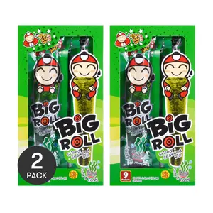 TAO KAE NOI Big Roll Crispy Seaweed Snacks - Classic Flavor, 2 Packs, 9 Rolls Each, 32.4g - Popular TikTok Snack