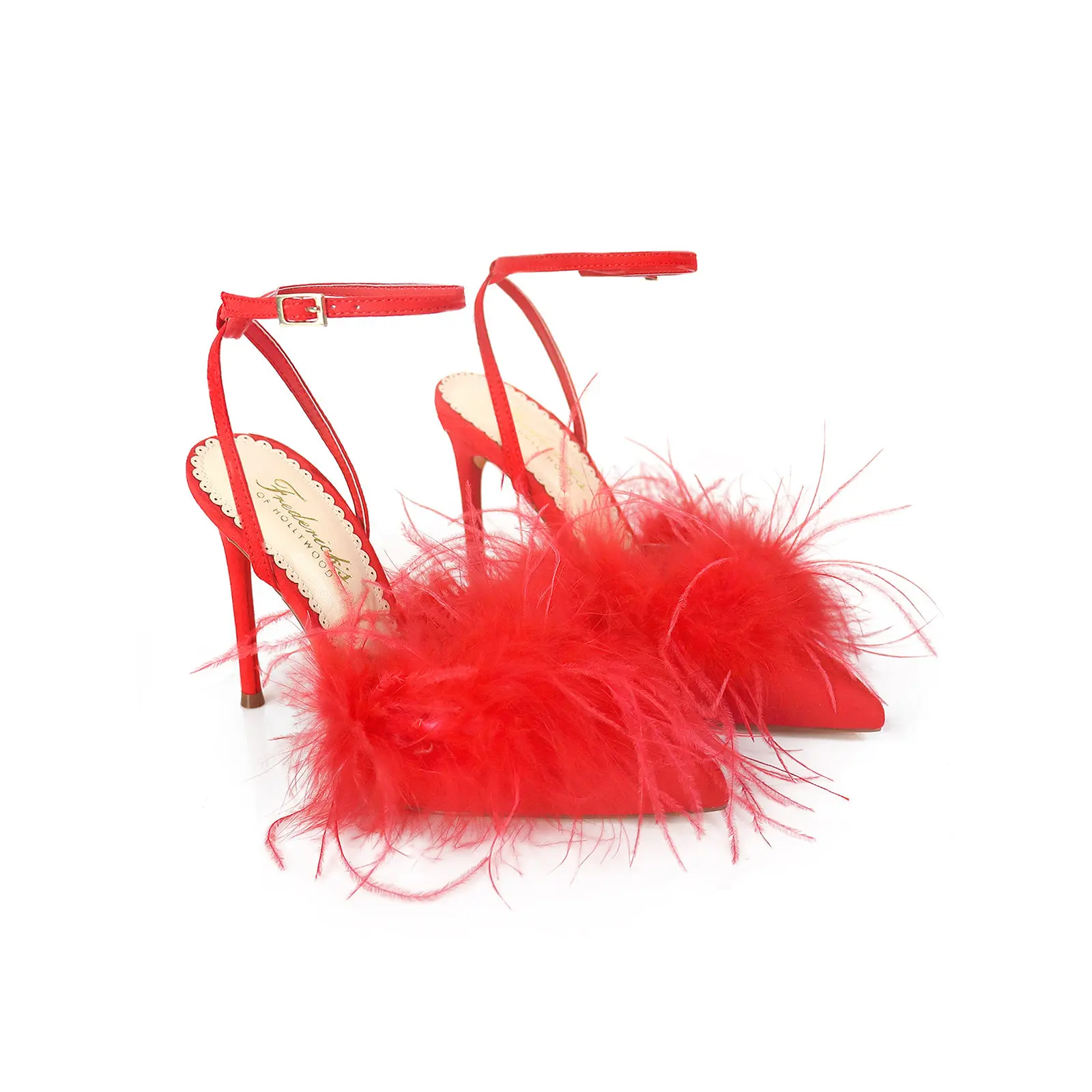 Frederick's Of Hollywood Women's Valerie Feather Pump - Evening Footwear with Rhinestones & Ultra-Glam Accent, Feathers, Shoe, High Heels, Decor, Glamorous, Party, Ostrich Feathers