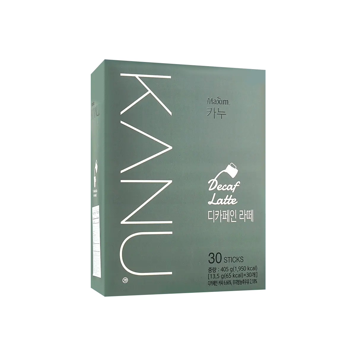 Maxim KANU Korean Instant Coffee Mix - Low Caffeine Latte, 13.5g x 30 Sticks