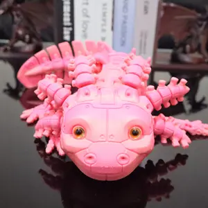 3D Printed Axolotl Figurine, Detailed Robot Axolotl Toy, Home Decor, Desk Ornament, Unique Gift for Robot & Future Collectors