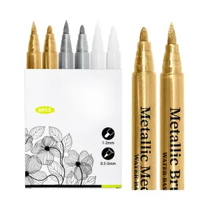 6 Acrylic Paint Pens, Acrylic Paint Markers Different Tip, Permanent Drawing Markers | for Permanent Marking, Painting & Coloring | Ideal for Christmas Decorations, Clothes, Wood, Rock, Glass, Canvas & More