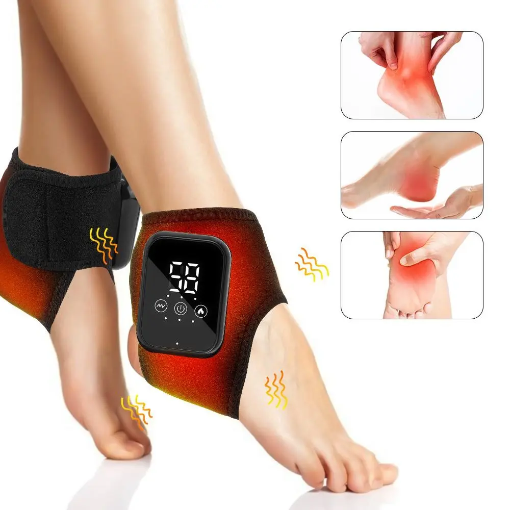Electric Heated Ankle Massager, Hot Compress Vibration Therapy Device, Relaxing Heating Foot Warmer, Ideal Winter Gift, Muscle Massagers