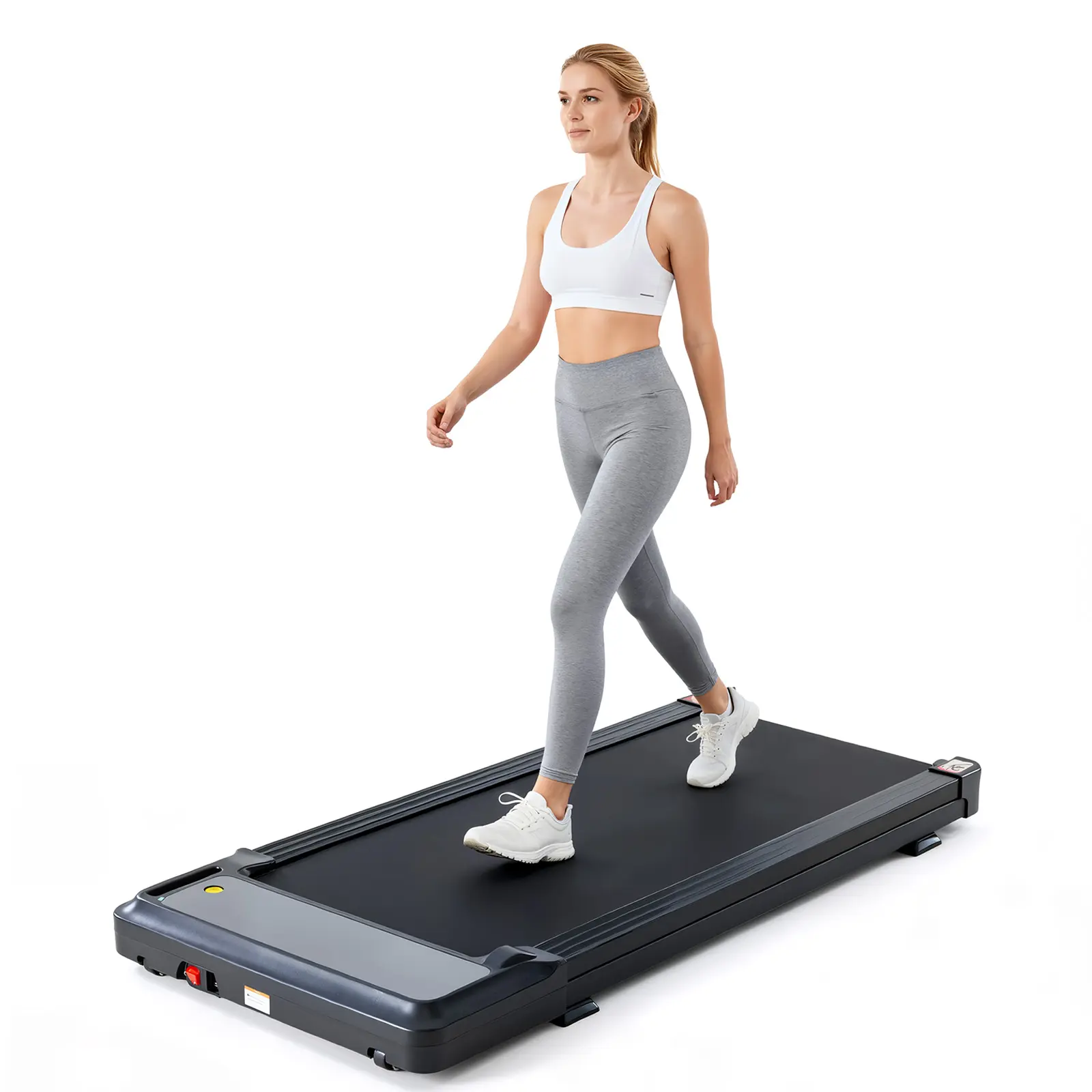 Sweetcrispy 3-in-1 Compact Armless Treadmill Walking Pad - Quiet Under-Desk Portable At-Home Fitness Gear, 200 Lbs Capacity, Compact Fold Design for Office Use, Home Fitness Equipment