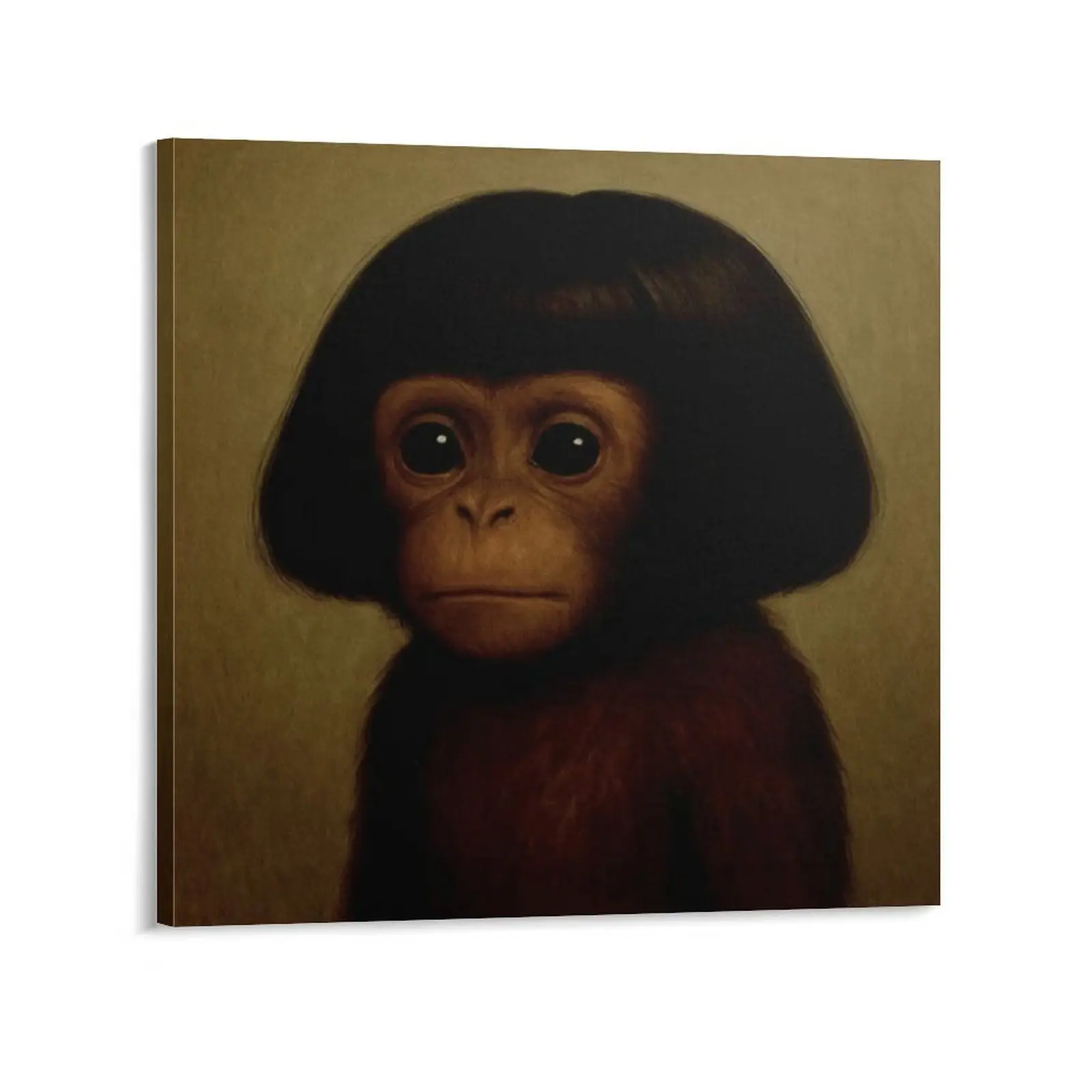 Whimsical Monkey Portrait Canvas Painting, Cartoon Animal Wall Art Prints, Durable Vibrant Home Decor for Living Rooms, Bedrooms