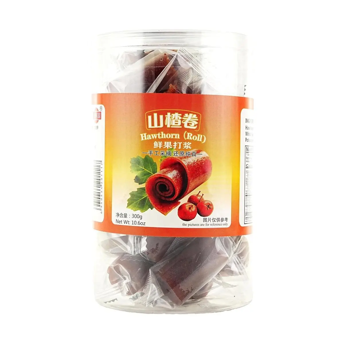 BAISHOUYUAN Hawthorn Rolls 300g - Sweet & Sour Traditional Chinese Snack, Healthy Fruit Candy, Perfect for Snacking & Sharing