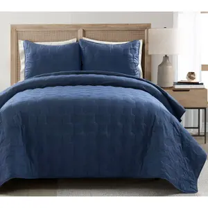 Lush Decor Hexagon Honeycomb Embroidered QuiltSet-Full/Queen