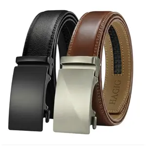 HAGIG Leather Ratchet Belt Men 2 Pack - Customizable Fit, Effortless Style (35mm)