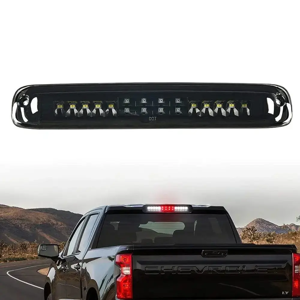 Nilight 1pc Luminous Brightening LED Third Brake & Rear Indicator Light - Car Lighting Accessories with 1pc High-Density Foam Pad, 18 Built-In LEDs for 1999-2006 Chevy Silverado, 1999-2006 GMC Sierra 1500/2500/3500HD, 2007 HD Classic Models, Rear Lights