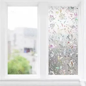 1 Pc Tulip Privacy Window Film – Frosted semi-transparent static cling Decorative Sticker Window Privacy Films. No-glue design, easy to apply and remove, blocks visibility while letting light in, perfect for bathroom, office and living room décor.