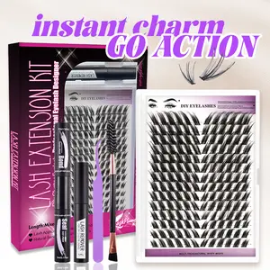 Soft Wispy Fox Eye Lashes-LashPlume 12-18mm 168 Individual Cluster False Eyelashes - Thick & Oblique Flying Design for Glam Makeup, Soft Thick False Lashes, Easy to Apply, Easy DIY Application for All-Day Wear