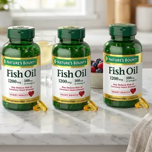 Nature’s Bounty Fish Oil Omega 3 Supplement 1200 mg for Heart Health Support, Rich in EPA DHA, Promotes Cardiovascular Wellness, High Potency Omega 3, Non GMO Made in USA