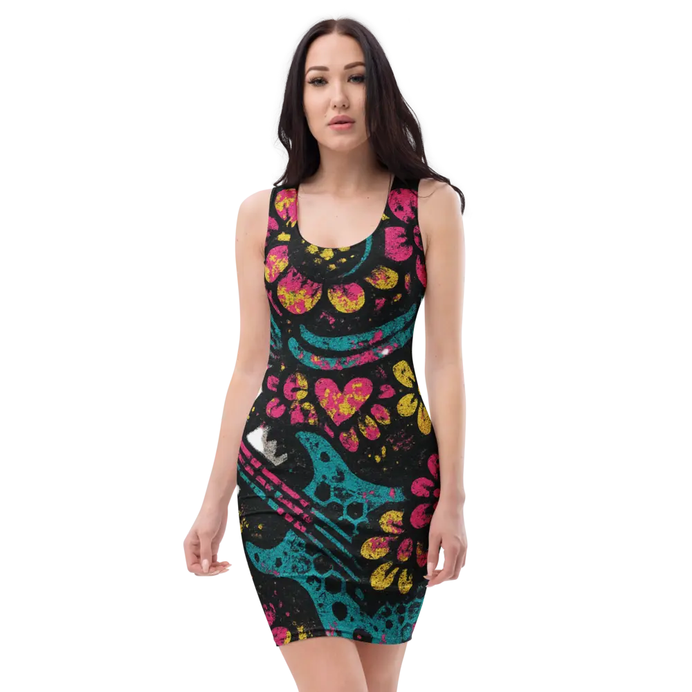 Cyberpunk Bodycon Dress – Futuristic Techwear Rave Festival Outfit