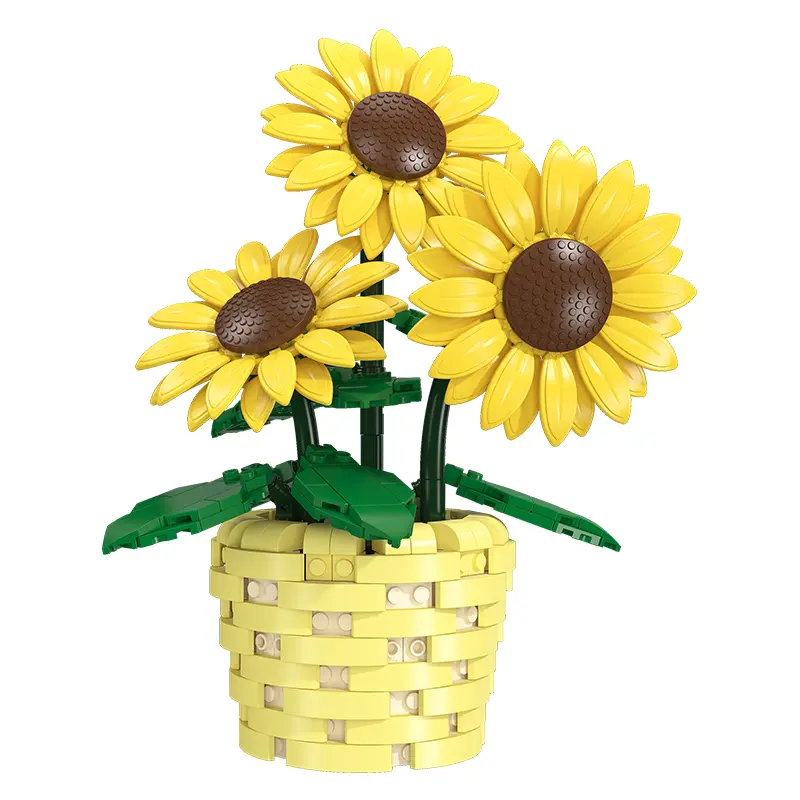 Building Block Sunflower Pot Diy Gift For Her Desk Decor Keepsake Flowers Forever Home Decor Farmhouse Gift Ideas Room Decor Anniversary Birthday