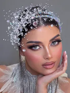 Luxury Handmade Crystal Bridal Hair Accessory Jasmine Princess Crown Rapunzel Crown Perfect for Weddings & Birthdays Elegant Design for Special Occasions