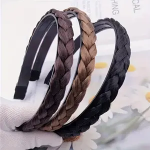 Wig Braided Headbands, Elastic Headbands, Braided Headbands for Ponytails, Princess Band for Women And Girls