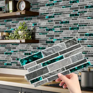 Simulation Marble Splicing Models Tile Wall Stickers, Self-Adhesive Waterproof Marble Pattern Wallpaper, Bathroom & Kitchen Wall Decoration