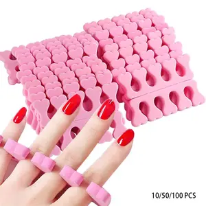✨ 10/50/100PCS Pink Soft Foam Finger & Toe Separators | Suitable for Nail Practice & Pedicure Spacers, Ideal for DIY Nail Art and Nail Salons, Nail Art Accessories, Nail Art Tool