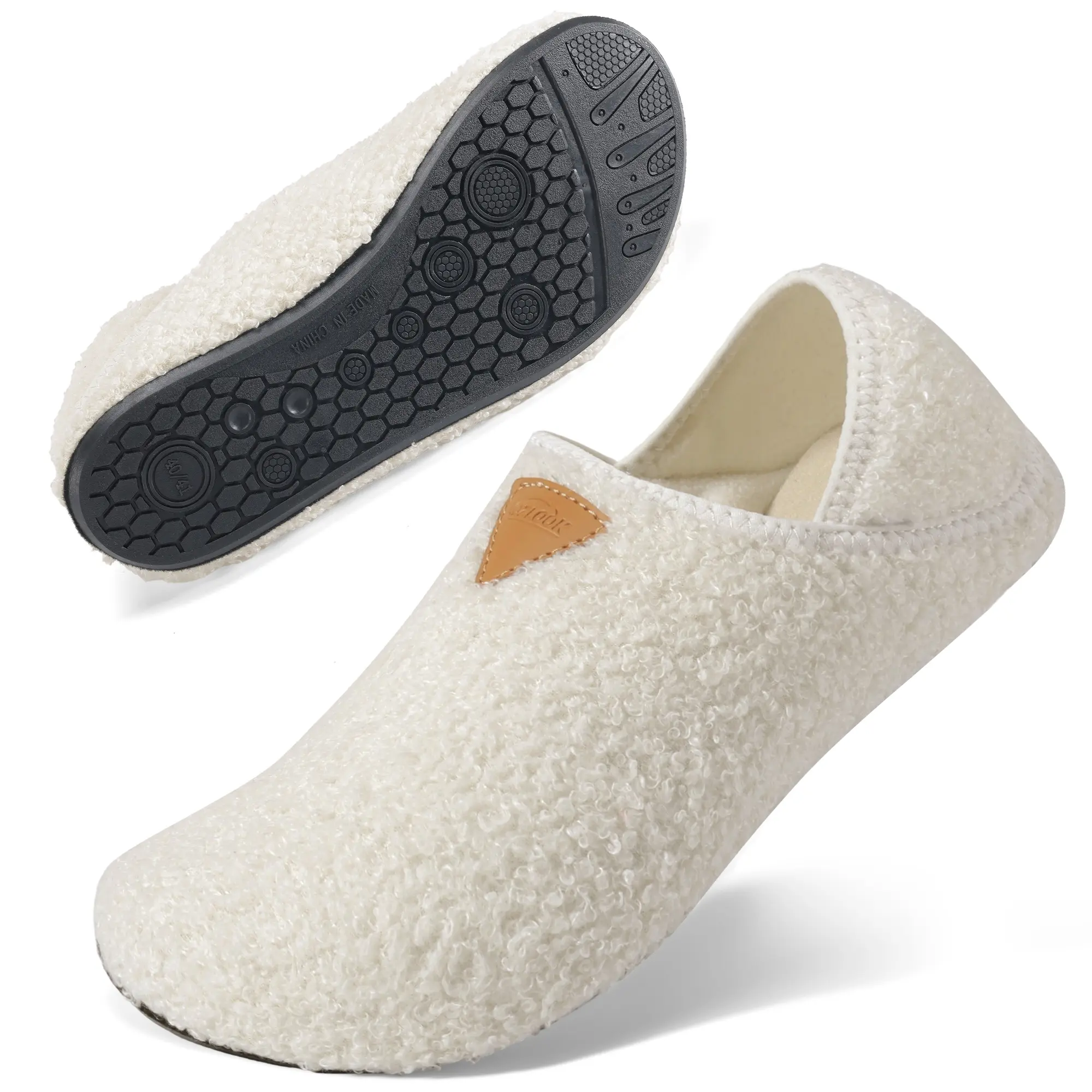 Unisex Cozy Sherpa Clog Slippers, Non-Slip Casual Wear Footwear - Warm Fleece Warm Home Shoes, Indoor-Outdoor Slip-On Outdoors Slippers