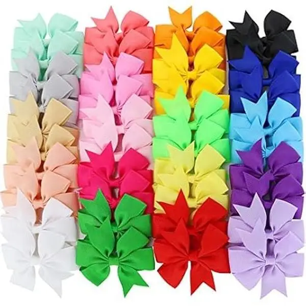 40 PCS Bows Hair Clips for Girls, 3-Inch Grosgrain Ribbon Boutique Bows in 20 Colors with Alligator Clips, Toddler & Women's Styling Accessories, Accessories For Women, Eco-Friendly, Colored Hair Clips, Bow Shape