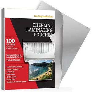 Thermal Laminating Pouches 100 Pack, 8.9" x 11.4", Letter Size Sheets, 3 Mil Thickness, Clear Finish, Compatible with  Thermal Laminators