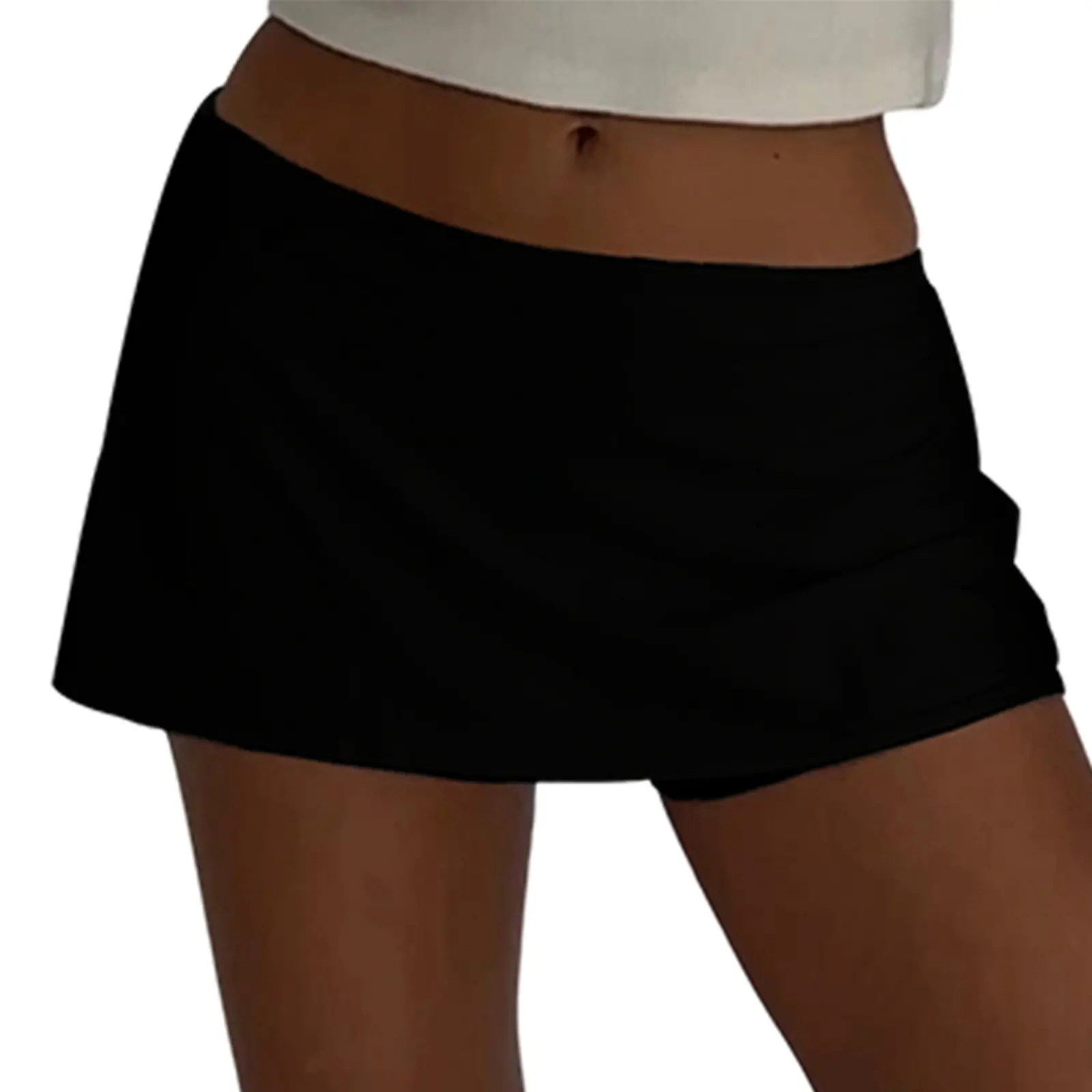 Women's Low-Waist Solid Color Skorts - Casual, Stylish Mini Skirt Bottoms for Multiple Seasons, Low Waist Skorts, Solid Color Skort