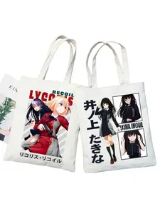 Lycoris Recoil Shopping Bag Eco Reusable Tote Bag College Majima Chisato Nishikigi Takina Handbag Large Shoulder Shopper Bag