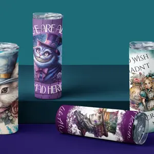Alice In Wonderland Collection 20oz Tumbler Bottle Classic Drinkware Stylish Water Bottles Portable Washable Cup