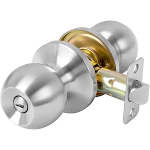 Privacy Door Knob Keyless Door Knobs Interior with Lock Bathroom Door Knob with Lock Satin Nickel Doorknob outdoorfun