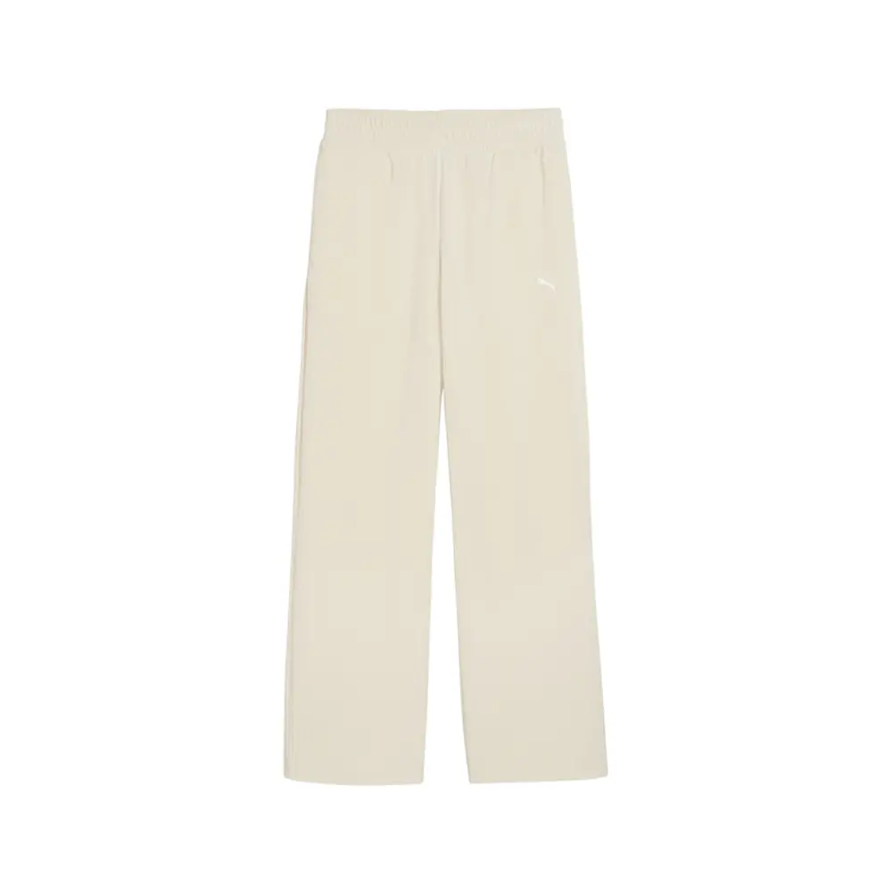 PUMA Womens Elevated Essentials Velour Rib Straight Leg Sweat Pants Casual - White