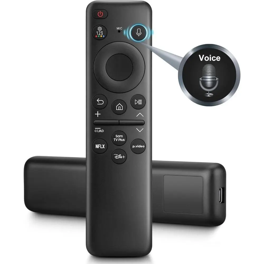 Rechargeable Voice Remote for Samsung Frame Solar Crystal QLED OLED Neo UHD CU8000 DU8000 CU7000 DU7200 Q60C/D Q70C/D Q80C/D QN85C/D QN90C Magic 4K 8K Smart TV Remotes Control Replacement BN59-01432A