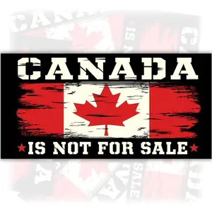 Canada Is Not for Sale Bumper Sticker - Political Vintage Canadian Flag Waterproof Vinyl Decal for Trucks Cars MK2