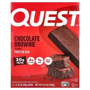 Quest Nutrition Protein Bar, Chocolate Brownie, 4 Bars, 2.12 oz (60 g) Each