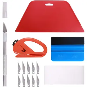 Multi-Function 15 Pcs Smoothing Tool Kit for Contact Paper Peel and Stick Wallpaper Car Wrap Vinyl Window Tint Glass Film Adhesive Brush Tray Roller Knife