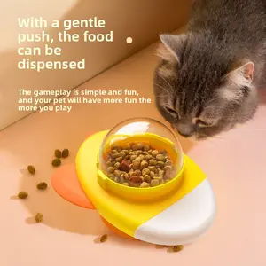 Cat Toy Pet Rotating Treat Dispenser Ball Self-Entertainment Relieve Boredom Eating and Playing Educational Cat Dog Toy Treat Dispenser New Model