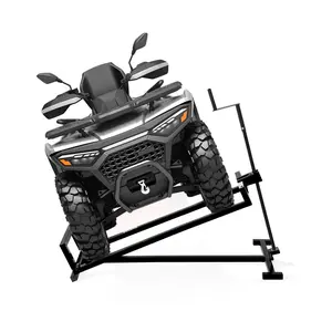 Lawn Mower Lift Jack, 1200 Lbs Capacity, Heavy-Duty Mower Lift with Crank Handle & Power Tool Handle, Foldable Lawn Tractor Lifter Jack for Lawn Mowers and Garden Tractors,Black