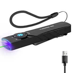 Rechargeable Edc Flashlight 3-In-1, LED, UV, Beam, High Lumens, Flat Pocket Light, Ideal for Home, Work, Emergency, Gift for Men, Usb Rechargeable Flashlight