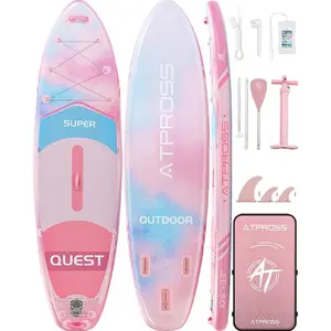 [Spring Glow Up] 10'6''x33'' Inflatable Stand Up Paddle Board, 400lbs Extra Wide Stand Up Paddleboard with Anti-Slip EVA Deck, Premium SUP Accessories Kit, Non-Slip Stable Deck Boat for Yoga Fishing Surf