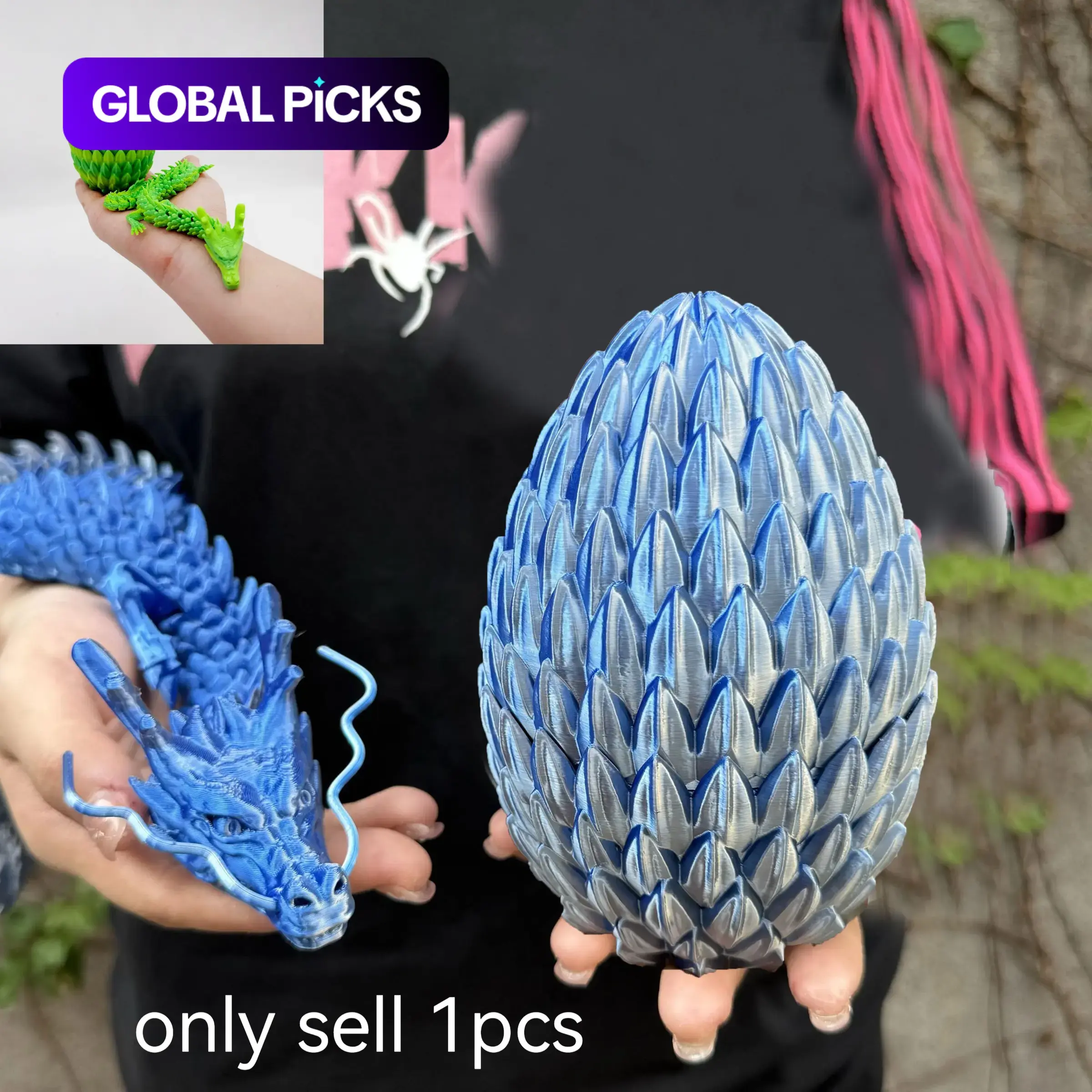 1 Set 3D-Printed Giant Dragon Egg Statues, Desktop Home Decorations and Ornaments, Birthday, Halloween & Christmas Gifts #GLOBAL PICKS